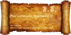 Marienescu Bagamér névjegykártya